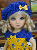 Betty Blue - dress, beret, socks & shoes for Little Darling Doll or 33cm BJD
