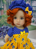 Betty Blue - dress, beret, socks & shoes for Little Darling Doll or 33cm BJD