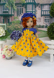 Betty Blue - dress, beret, socks & shoes for Little Darling Doll or 33cm BJD