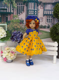 Betty Blue - dress, beret, socks & shoes for Little Darling Doll or 33cm BJD