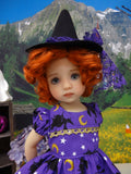 Bewitched - dress, witch hat, tights & shoes for Little Darling Doll or 33cm BJD