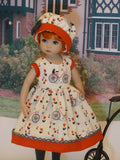 Bicycle Ride - dress, hat, tights & shoes for Little Darling Doll or 33cm BJD