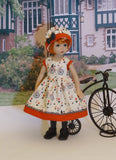 Bicycle Ride - dress, hat, tights & shoes for Little Darling Doll or 33cm BJD