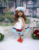 Bike Ride - babydoll top, bloomers, hat & sandals for Little Darling Doll or 33cm BJD