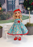 Bird Watching - dress, hat, tights & shoes for Little Darling Doll