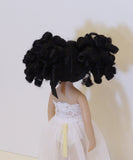 Birdie Wig in Black - for Little Darling dolls
