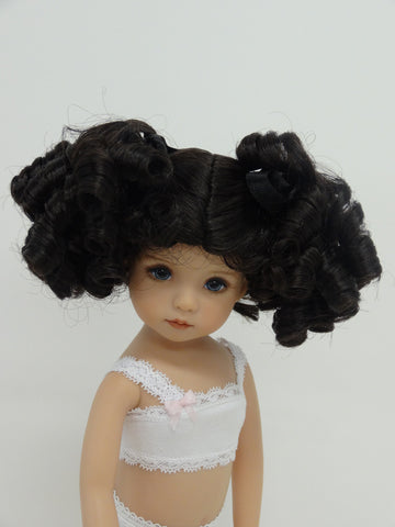 Birdie Wig in Dark Brown - for Little Darling dolls