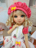 Birthday Party - dress, beret, tights & shoes for Little Darling Doll or other 33cm BJD