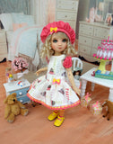 Birthday Party - dress, beret, tights & shoes for Little Darling Doll or other 33cm BJD
