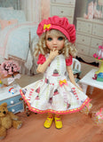 Birthday Party - dress, beret, tights & shoes for Little Darling Doll or other 33cm BJD