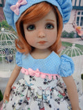 Bitty Bird - dress, hat, socks & shoes for Little Darling Doll or 33cm BJD