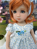 Bitty Blue Vine - dress, tights & shoes for Little Darling Doll or other 33cm BJD