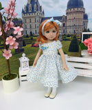 Bitty Blue Vine - dress, tights & shoes for Little Darling Doll or other 33cm BJD