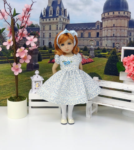 Bitty Blue Vine - dress, tights & shoes for Little Darling Doll or other 33cm BJD