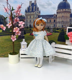 Bitty Blue Vine - dress, tights & shoes for Little Darling Doll or other 33cm BJD