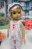 Bitty Posies - romper, jacket, hat, socks & shoes for Little Darling Doll or 33cm BJD