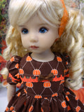Bitty Pumpkin - dress, tights & shoes for Little Darling Doll or 33cm BJD