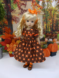Bitty Pumpkin - dress, tights & shoes for Little Darling Doll or 33cm BJD