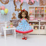 Bitty Strawberries - dress, socks & shoes for Little Darling Doll or 33cm BJD