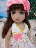 Bitty Turtles - dress, hat & sandals for Little Darling Doll or 33cm BJD