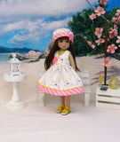 Bitty Turtles - dress, hat & sandals for Little Darling Doll or 33cm BJD