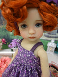 Bitty Violets - dress, socks & shoes for Little Darling Doll or 33cm BJD