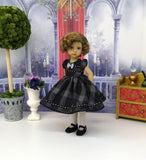 Black Opulence - dress, slip, tights & shoes for Little Darling Doll or 33cm BJD