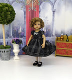 Black Opulence - dress, slip, tights & shoes for Little Darling Doll or 33cm BJD