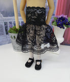 Black Opulence - dress, slip, tights & shoes for Little Darling Doll or 33cm BJD