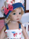 Bluebird Meadow - dress, hat, tights & shoes for Little Darling Doll
