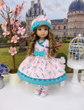 Blue Birdie - dress, hat, socks & shoes for Little Darling Doll or 33cm BJD