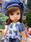 Blue Bouquet - dress, beret, tights & shoes for Little Darling Doll or other 33cm BJD