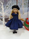 Blue Check - dress, hat, tights & shoes for Little Darling Doll or 33cm BJD