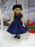 Blue Check - dress, hat, tights & shoes for Little Darling Doll or 33cm BJD