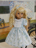 Blue Monday - dress, tights & shoes for Little Darling Doll