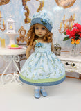 Blue Skies - dress, hat, socks & shoes for Little Darling Doll or 33cm BJD
