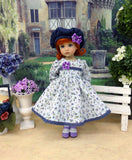 Blue Viola - dress, hat, tights & shoes for Little Darling Doll or 33cm BJD