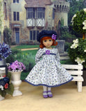 Blue Viola - dress, hat, tights & shoes for Little Darling Doll or 33cm BJD