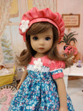 Blushing Blooms - dress, beret, tights & shoes for Little Darling Doll or other 33cm BJD