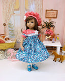 Blushing Blooms - dress, beret, tights & shoes for Little Darling Doll or other 33cm BJD