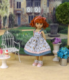 Bohemian Feathers - dress, socks & shoes for Little Darling Doll or 33cm BJD
