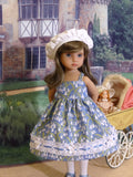 Bonny Bluebells - dress, jacket, beret, tights & shoes for Little Darling Doll