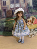 Bonny Bluebells - dress, jacket, beret, tights & shoes for Little Darling Doll