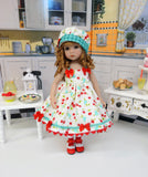 Bowl of Cherries - dress, hat, tights & shoes for Little Darling Doll or other 33cm BJD