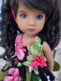 Brazilian Hibiscus - dress & sandals for Little Darling Doll or 33cm BJD