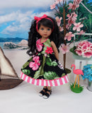 Brazilian Hibiscus - dress & sandals for Little Darling Doll or 33cm BJD