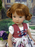 Briar Rose - dirndl ensemble with tights & shoes for Little Darling Doll or 33cm BJD
