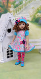 Bright Spring - dress, hat, tights & shoes for Little Darling Doll or other 33cm doll