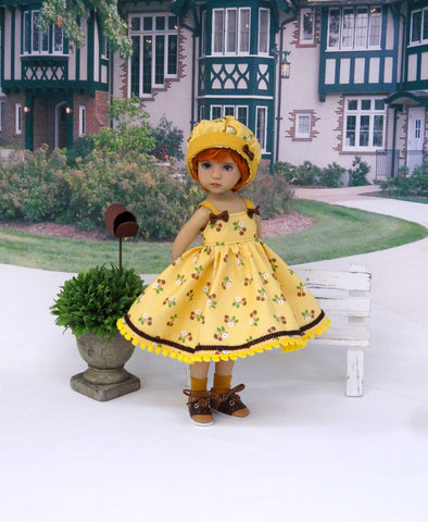Brown Sugar - dress, hat, socks & saddle shoes for Little Darling Doll or other 33cm BJD