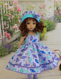 Bumbershoot - dress, hat, tights & shoes for Little Darling Doll